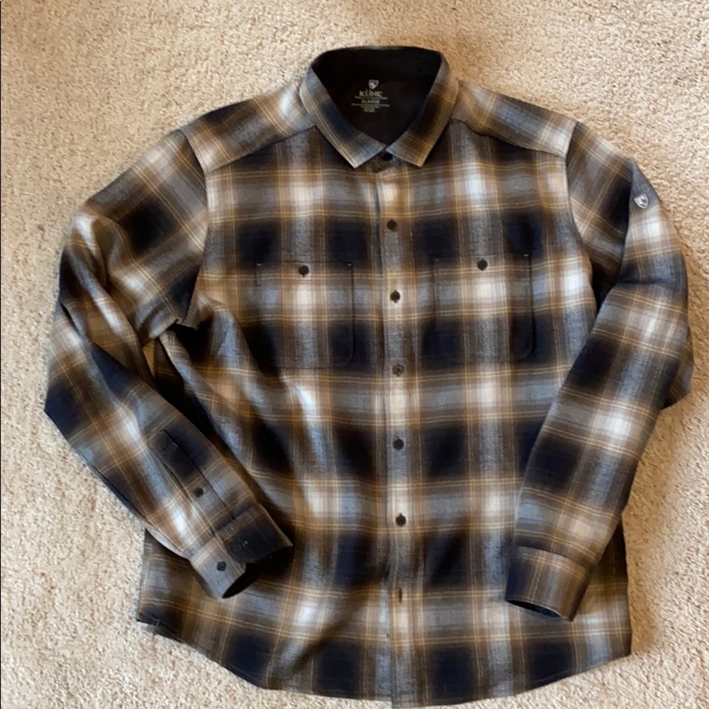 Kuhl Men’s Flannel Shirt - Black & Tan - sz XL
